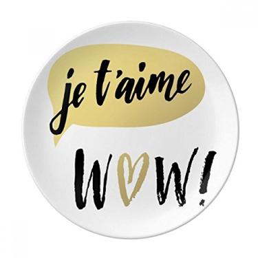 Imagem de Je T'Aime I Love You Placa decorativa de porcelana Salver Prato de jantar