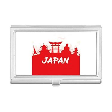 Imagem de Carteira de bolso com porta-cartões de visita do Japão Red Outline Landmark