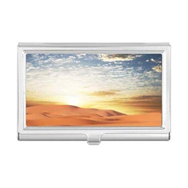 Imagem de Blue Sky Journey Silk Road Camel Deserto Porta-cartões de visita Carteira de bolso