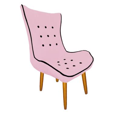 Imagem de Poltrona Estofada Jessica Para Sala Comercial Suede Rosa Bebe - LM DECOR