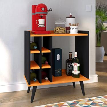 Imagem de Cantinho do Café/Aparador Retrô com Adega Baden - Preto/Cinamomo