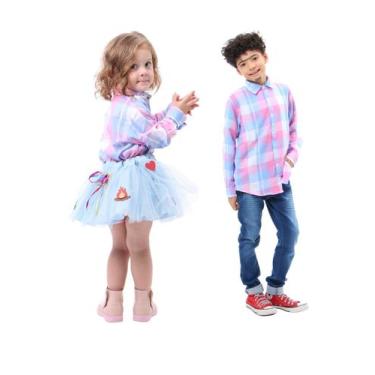 Camisa xadrez infantil blusa xadrez festa junina menina infantil