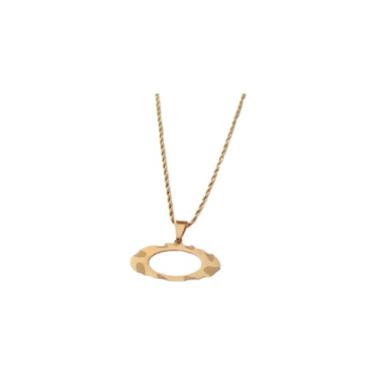 Imagem de Pingente Com Corrente Okley Aço Inox Banhado A Ouro