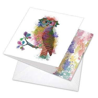 Imagem de Group C-TBCC-Birthday Everyday The Best Card Company, Single Funky Rainbow Wildlife-Owl From Us CQ4948BBDG-US