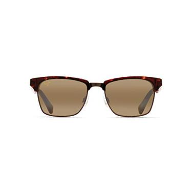 Imagem de Óculos de sol Maui Jim Kawika, lentes polarizadas patenteadas PolarizedPlus2, tartaruga com dourado/Hcl Bronze Polarized, médio