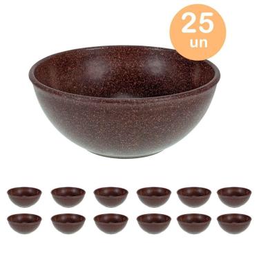 Imagem de 25un TIGELA 500ml BOWL CUMBUCA VASILHA CALDO MARROM ESCURO