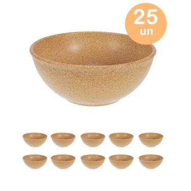 Imagem de 25un TIGELA 500ml BOWL CUMBUCA VASILHA CALDO MARROM CLARO