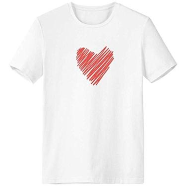 Imagem de Camiseta de desenho de coração grafite dia dos namorados vestuário de trabalho bolso manga curta roupas esportivas, Multicor, G