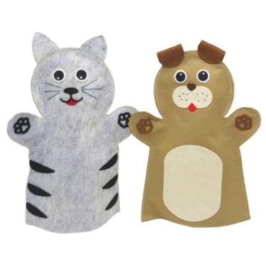Imagem de Fantoche - Feltro - Cão E Gato - Kits E Gifts