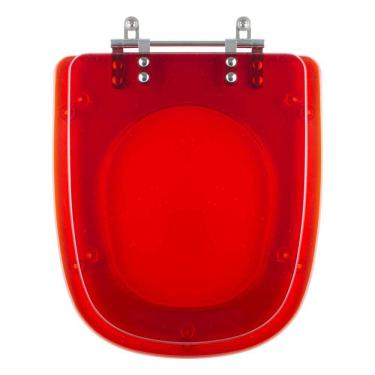 Imagem de Assento Sanitario Poliester Ibiza Vermelho Translucido para vaso Incepa