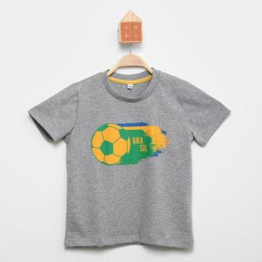 Imagem de Camiseta Infantil Candy Kids Bola Brasil Masculina