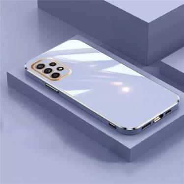 Imagem de Capa de telefone banhada brilhante para Samsung Galaxy S23 S22 S21 S20 FE Plus Ultra A14 A24 A34 A54 A04S A13 A32 Capa protetora de silicone, azul, para S23Plus