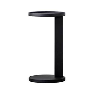 Imagem de Mesa de centro mesa de canto em forma de C, mesa lateral de metal para sofá e cama, mesa lateral de sofá, mesa de café redonda mesa de lanche ao lado de mesa para sala de estar varanda quarto mesas de canto de escritório (cor: preto)
