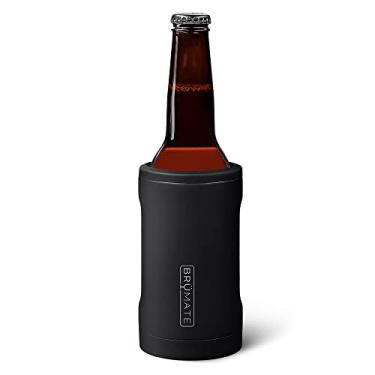 Imagem de BrüMate Garrafa térmica Hopsulator Bott'l para garrafas de vidro padrão de 355 ml, suporte de bebidas de aço inoxidável isolado para garrafa de vidro para cerveja e refrigerante (preto fosco)