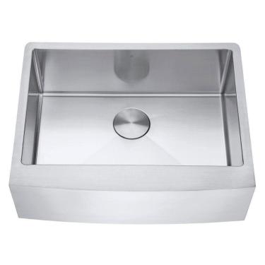Imagem de Kit Cuba Farmhouse Aço Inox 1mm Escovado Sa105-pp 65,3x51,4x22,8cm + Válvula Com Cesto Aço Inox