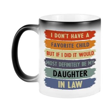 Imagem de MAIDONG Caneca I Don't Have A Favorite Child But If I Did It Would Most Definiitely Be My Daughter in Law | Canecas de café de cerâmica engraçadas | Caneca branca de cerâmica engraçada para sogra presente para homens e mulheres