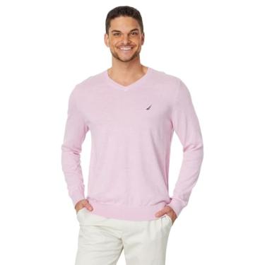 Imagem de Nautica Suéter masculino Navtech com gola V, Bermuda Breeze Heather, GG