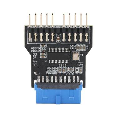 Imagem de ZEZEFUFU Adaptador USB 3.0 de 19 pinos para adaptador duplo de 9 pinos, painel frontal, placa adaptadora de soquete de 480 Mbps, adaptador HUB de cabeçalho fêmea