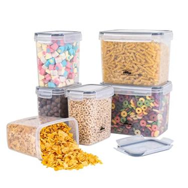 Imagem de House Organizer - Kit Essencial de 6 Potes Porta Mantimentos Hermetico com Tampa e Travas Laterais