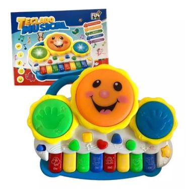 Imagem de Teclado Musical Infantil Sol Colorido Drum Keyboard - Brinquedo Infant