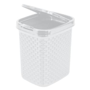 Imagem de LIXEIRA RATTAN COM CLICK BRANCA 4,5L