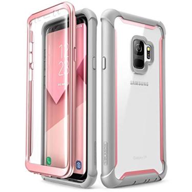 Imagem de i-Blason Capa para Galaxy S9 versão 2018, capa bumper transparente robusta Ares de corpo inteiro com protetor de tela integrado (rosa)