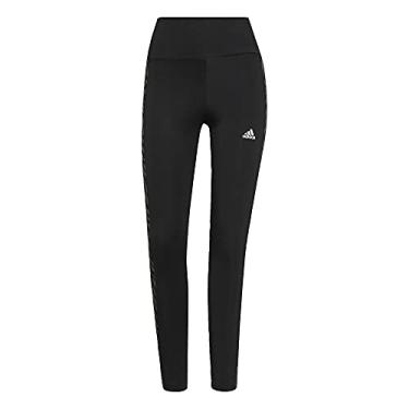 Imagem de adidas Meia-calça feminina cintura alta 7/8 estampa zebra, Preto/Cinza Seis, M