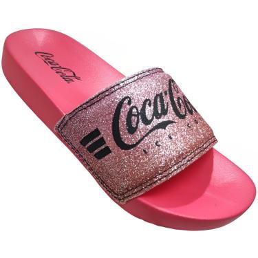 Imagem de Chinelo Feminino Casual Dia a Dia Gaspea Slide Shine Ice Coca Cola Cc3723-Feminino