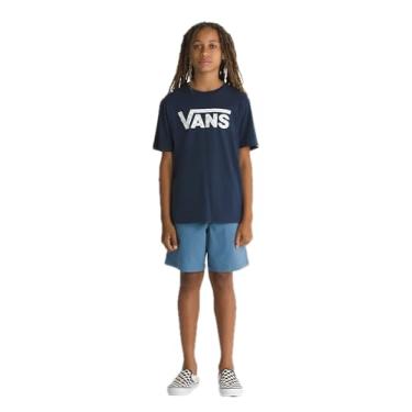 Imagem de Vans Camiseta clássica para meninos (crianças grandes), Vestido azul / logotipo quadriculado, M
