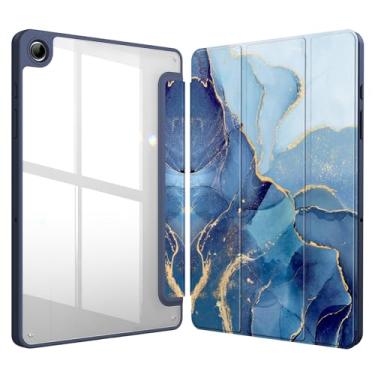 Imagem de Fintie Capa fina híbrida para Samsung Galaxy Tab A9 Plus/A9+ 5G 11 polegadas modelo 2023 (SM-X210/X216/X218), capa à prova de choque com capa traseira transparente transparente, despertar/hibernar