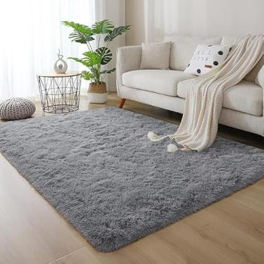 Imagem de Tapete Peludo Novo 1,00X1,50 Felpudo Decorativo Antiderrapante Para Casa Quarto Macio (CINZA LISO, 1,00x1,40)