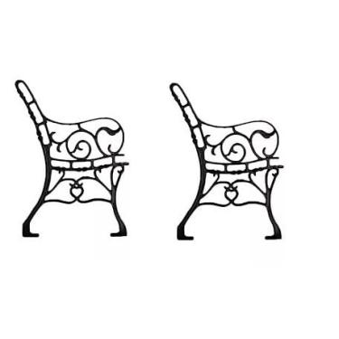 Imagem de Par Pé de Banco Jardim Praça Francês em Ferro Fundido