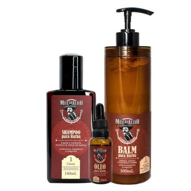 Imagem de Kit Shampoo Para Barba + Balm Para Barba 500G + Oleo Para Barba Frasco - Muchacho Classic