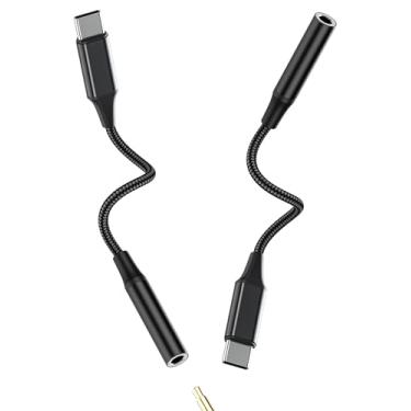 Imagem de Cabo USB C para conector de áudio de 3,5 mm, adaptador de fone de ouvido DAC (pacote com 2) extensão divisor de cabo auxiliar tipo C para Apple iPhone15 Pro Max para iPad compatível com Samsung Galaxy