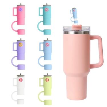 Imagem de LLMSIX 6 peças de tampa de palha para Stanley Cup 850.5 g e 1,134.0 g, 10 mm/0,39 polegadas tampas de canudo de silicone mini copos resistentes à poeira à prova de derramamento Stanley acessórios (6