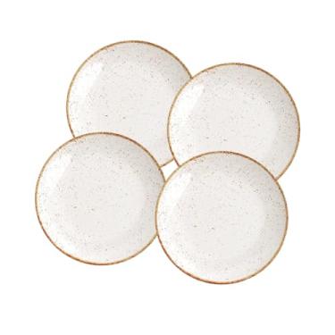 Imagem de Aparelho de Jantar Jogo de Pratos Sobremesa 21 cm Barô by Tramontina Rústico Marrom em Porcelana 4 Peças