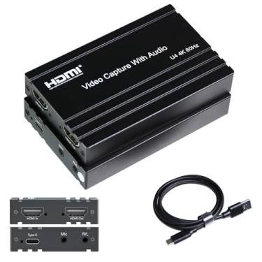 Imagem de ORIVISION Placa de captura HDMI 4K60 para transmissão, 4K HDR10 Passthrough, 4K Cam Link para gravação, dispositivo de cartão de captura de videogame de áudio USB tipo C para Nintendo