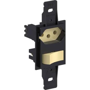 Imagem de 1 Interruptor Paralelo 10A 250Vca + Tomada 2P T 10A Preto Weg