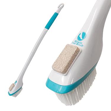 Imagem de Miracle Foot Brush 76 cm com pedra-pomes para esfregar e alça de chuveiro com gancho. Escova úmida/seca, ótima para idosos, grávidas, deficientes ou pós-cirurgia. 1000 vendidos