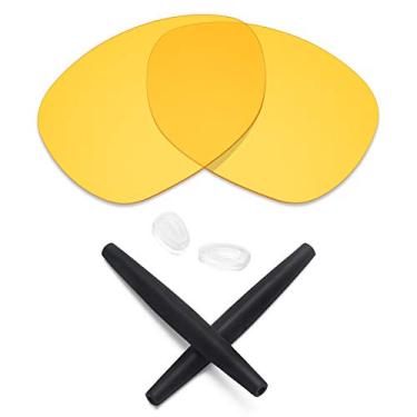 Imagem de Lentes de reposição e kits de borracha Mryok para óculos de sol Oakley Crosshair 2012, Hd Yellow No Polarized Lenses & Black Rubber Kits, One Size