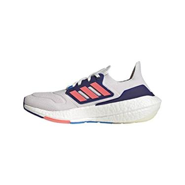 Imagem de adidas Tênis de corrida feminino Ultraboost 22, Branco cristal/turbo/índigo legado, 37