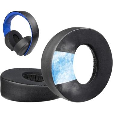 Imagem de SOULWIT Substituição de Almofadas Auriculares para Sony Gold Wireless Playstation PS4 Headset, Almofadas de Orelha para a Versão de 2014 (Modelo CECHYA-0083) Fones de Ouvido - GR Preto