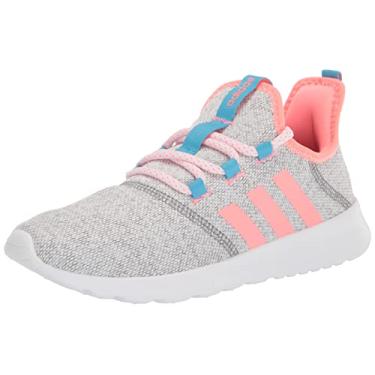Imagem de adidas Tênis de corrida unissex infantil Cloud Foam-Pure, Branco/vermelho ácido/cinza, 7 Big Kid