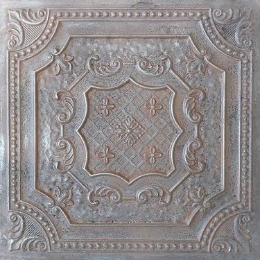 Imagem de From Plain To Beautiful In Hours DCT04wdin-24x24-50 Escudo elisabetano PVC 2' x 2' Lay-in ou telha de teto de cola (coberturas / 200 m²), ferro desgastado, 50