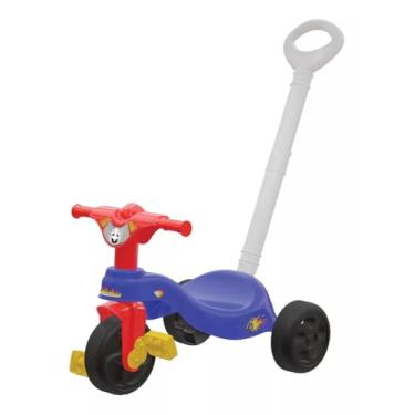 Imagem de Pais & Filhos - Triciclo Fast com Empurrador, Azul, Medio