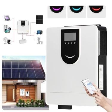 Imagem de Inversor Solar Híbrido Mppt All-in-On(Ligado/Desligado Da Rede) + Controle De Aplicativo Inteligente, 3 Luzes Indicadoras, Controlador De 40-160a, 12-48vcc a 220vca,DC12V-1.0KW