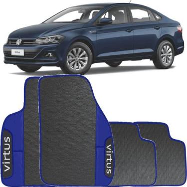 Imagem de Lindo jogo tapete 4 peças carro automotivo  na cor azul volkswagen vir
