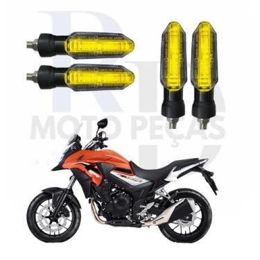 Imagem de Kit 4 Setas Led Universal P53 12V Pisca para Moto CB 500X Esportiva 20