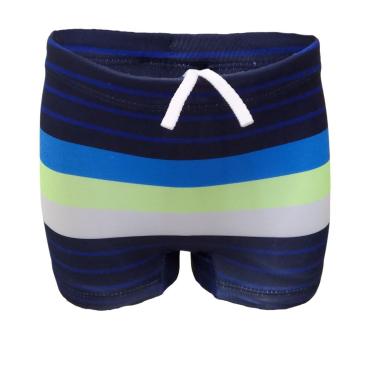 Imagem de Sunga Infantil Proteção Solar Uv 50 Azul listrada Verde Neon Listras Praia Piscina Natação Boxer Top-Masculino