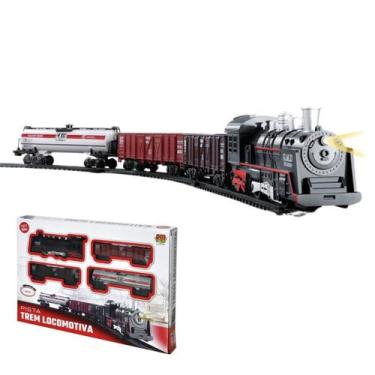 Imagem de Pista Trem 85,5cm Trenzinho Ferrorama Locomotiva Infantil Luz e Som DM